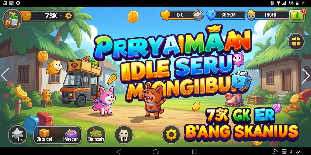 Screenshot 73K menunjukkan gameplay yang santai dan menghibur.