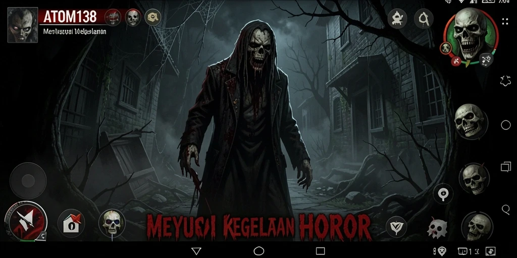 Tampilan gameplay ATOM138 yang menegangkan di dunia Horror.