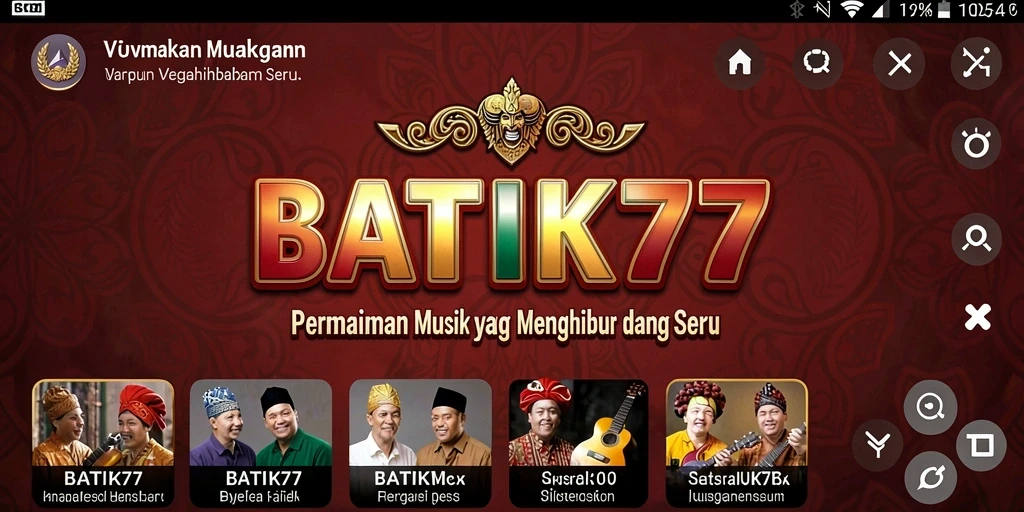 Tampilan gameplay menarik dalam aplikasii musik BATIK77.