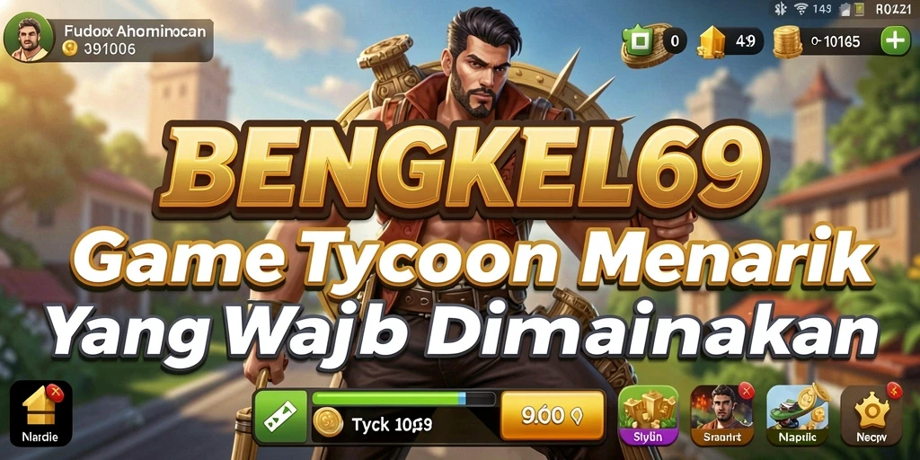 Tampilan gameplay seru di BENGKEL69 dengan bengkel yang berkembang.