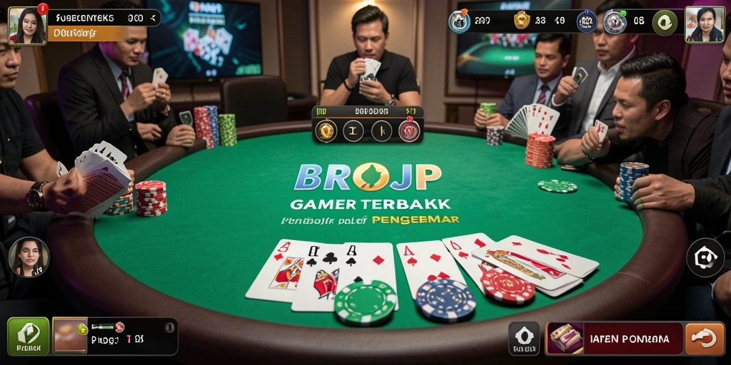 Tampilan menarik dari gameplay Poker di BROJP.
