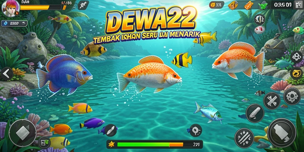 Screenshot gameplay DEWA22 dengan tampilan seru menembak ikan.