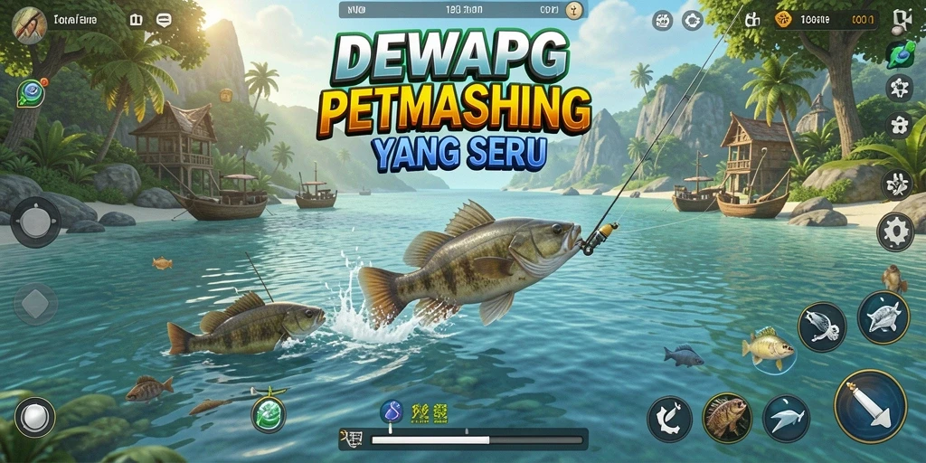 Tampilan gameplay DEWAPG yang seru dan menantang saat memancing.