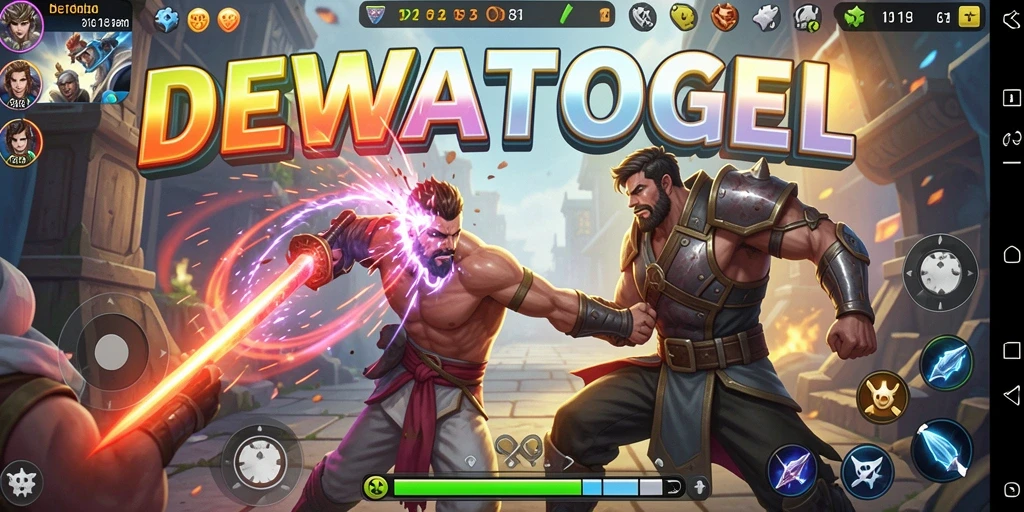 Screenshot gameplay DEWATOGEL dengan pertarungan mendebarkan.