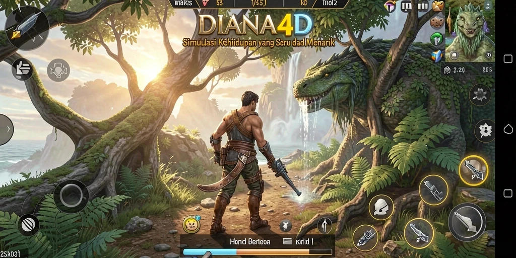 Tampilan gameplay DIANA4D yang menarik dan interaktif.