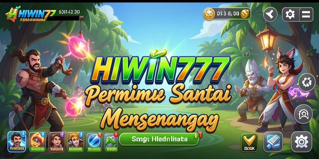 Tampilan gameplay HIWIN777 yang ceria dan penuh warna.