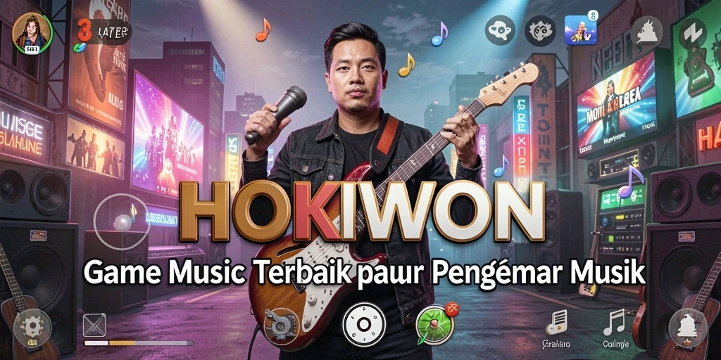 Screenshot HOKIWON menampilkan gameplay interaktif dengan musik yang menawan.