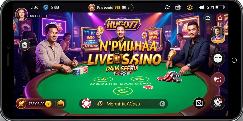 Screenshot menunjukkan gameplay menarik di HUGO77 Live Casino.