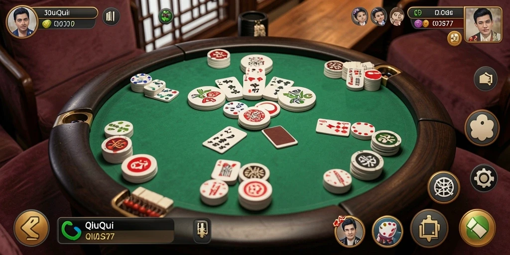 Tampilan menarik dari gameplay QiuQiu di JOS77.