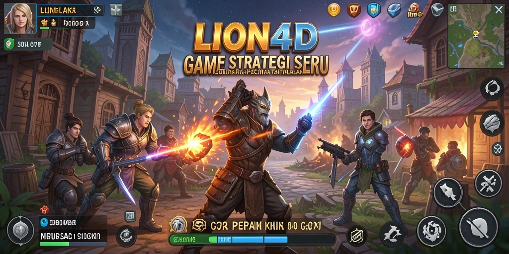 Screenshot gameplay LION4D menampilkan aksi strategi yang intens.