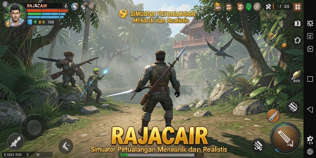 Tangkapan layar utama RAJACAIR menyoroti aksi gameplay yang mendebarkan.
