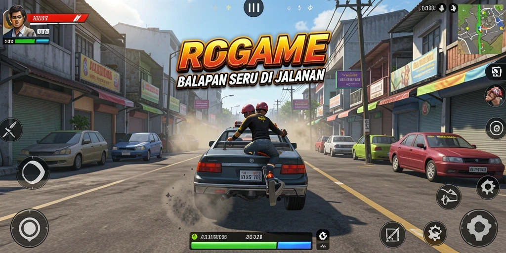 Tangkapan layar RPGAME menampilkan aksi balapan seru di lintasan yang menantang.
