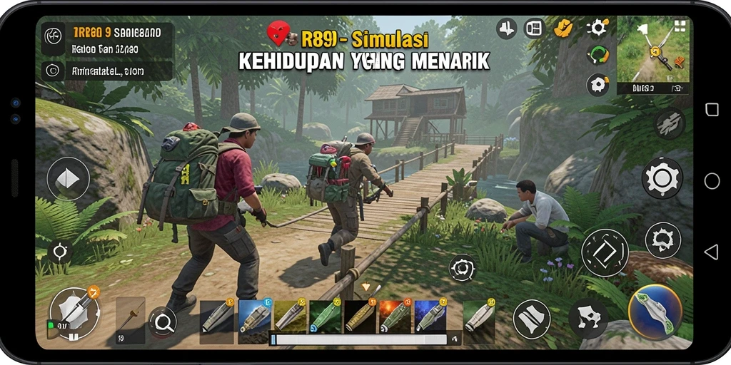 Screenshot utama RR89 menampilkan momen seru gameplay simulasi.