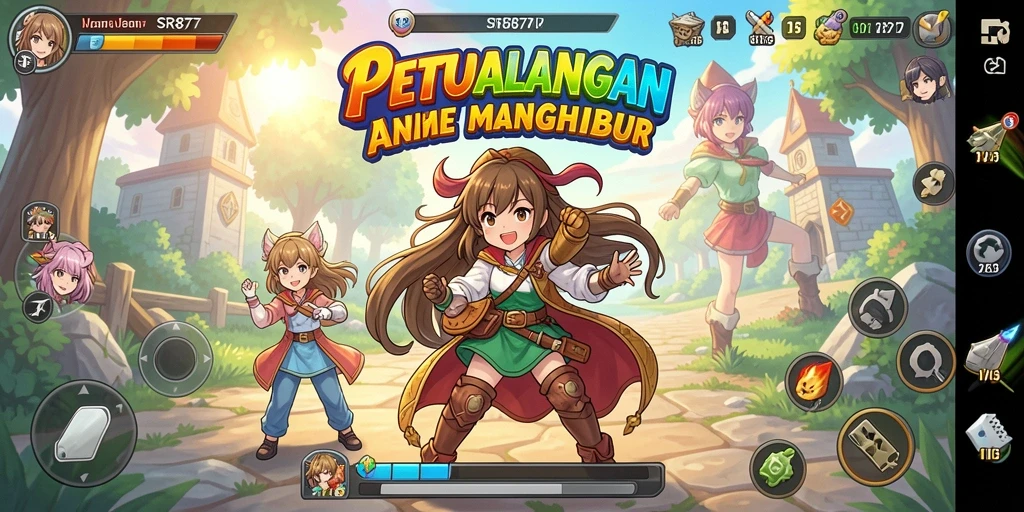 Tampilan seru gameplay SR877 dengan karakter Anime yang menarik.