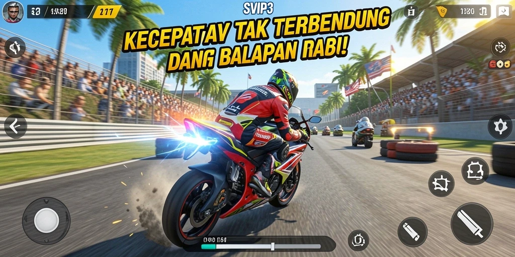 Tampilan menegangkan dari balapan motor di SVIP3.